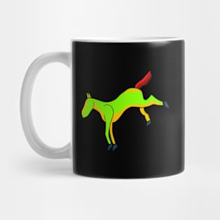 Greenish horse with shades of red on the tail Mug